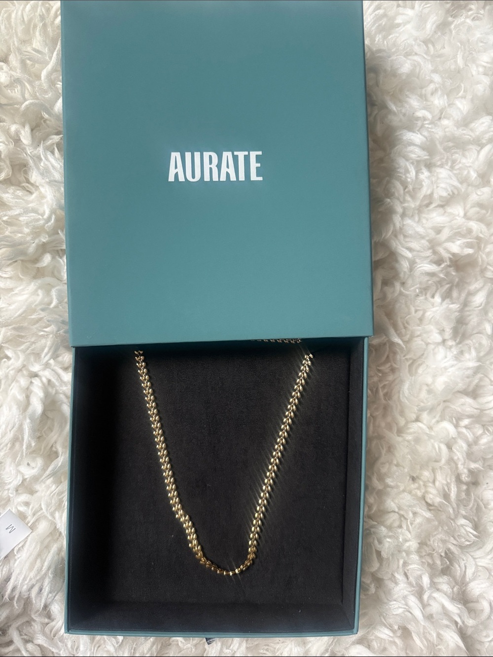 Aurate Gold Curb Chain Necklace - Shiny Gold Tone